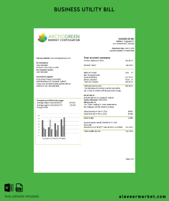İzlanda Arctic Green Energy Corporation Elektrik İşletme Fatura Fatura