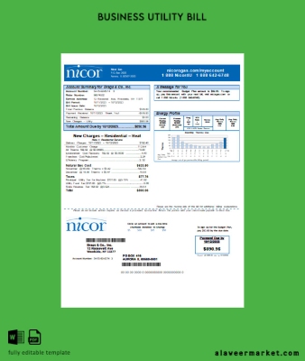 Illinois Nicor Gaz İşletme Fatura Fatura