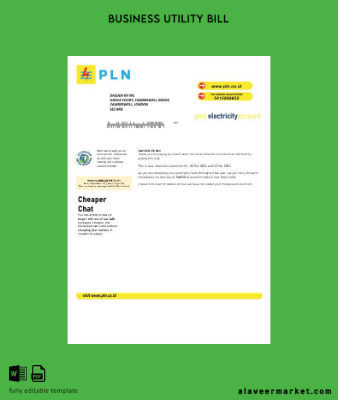 Endonezya PLN Elektrik İşletme Fatura Fatura