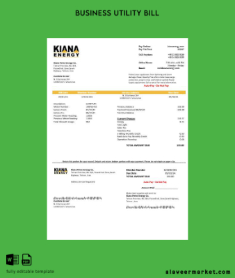 İran Kiana Petro Energy Co İşletme Fatura Fatura