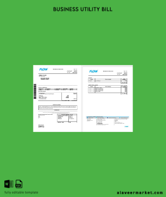 Jamaica Flow tax Fatura cable and internet İşletme Fatura Fatura 2 pages