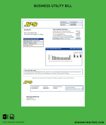 Jamaica Public Service Co Ltd (JPS) Elektrik Fatura İşletme Fatura