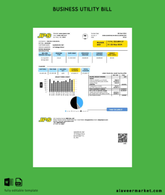 Jamaica Public Service Şirket Limited (JPS) Elektrik İşletme Fatura Fatura