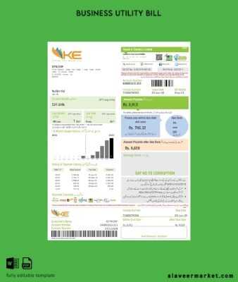 K-Electric (KE) Elektrik Fatura İşletme Fatura page 1
