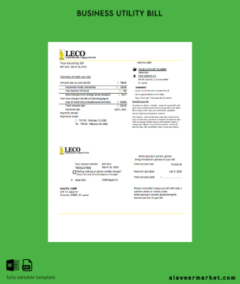 LECO Corporation Elektrik İşletme Fatura