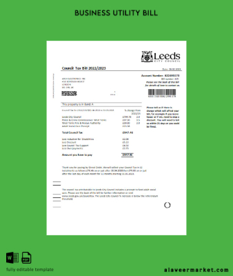 Leeds City Council tax İşletme Fatura