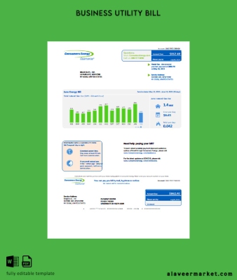 Michigan Consumers Energy İşletme Fatura Fatura