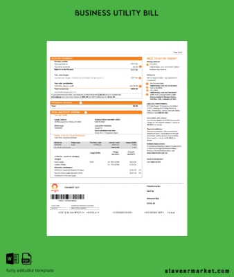 Yeni South Wales (NSW) Origin Elektrik Fatura İşletme Fatura page 2