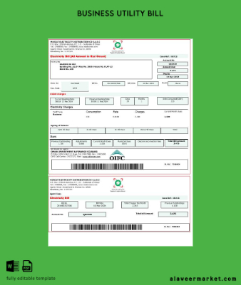 Umman Muscat Elektrik İşletme Fatura Fatura
