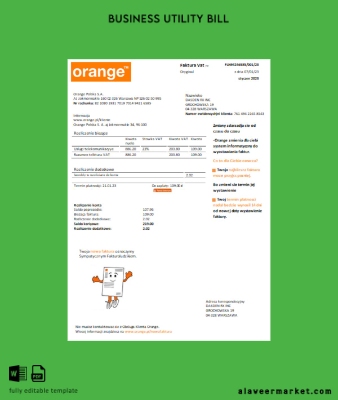 Orange Polonya Fatura İşletme Fatura