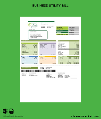 Pakistan PTCL İşletme Fatura Fatura