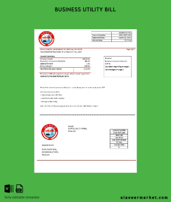 Pakistan Quetta Electric Supply Şirket Elektrik İşletme Fatura Fatura Şablon in Word and PDF formats