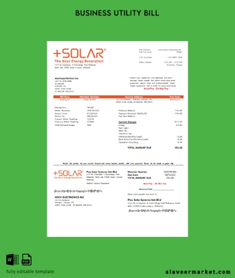 Plus Solar Systems Sdn Bhd Fatura İşletme Fatura