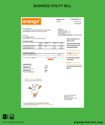 Polonya Orange İşletme Fatura Fatura