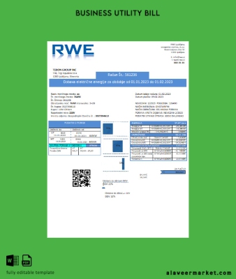 RWE Elektrik proof of address Fatura İşletme Fatura