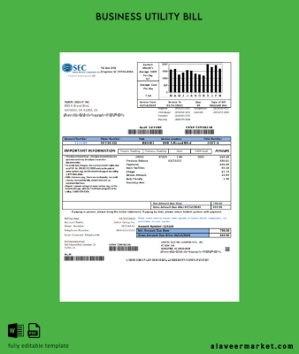 Santee Electric Cooperative Inc (SEC) proof of address Fatura İşletme Fatura