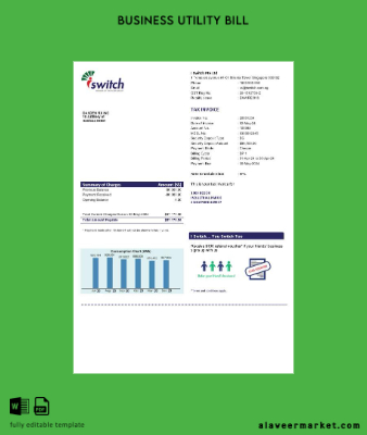 Singapur I Switch Elektrik İşletme Fatura Fatura