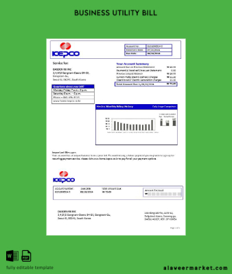 South Korea Electric Power Corporation Elektrik İşletme Fatura Fatura