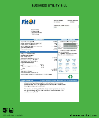 İsveç Fitol Gaz İşletme Fatura Fatura