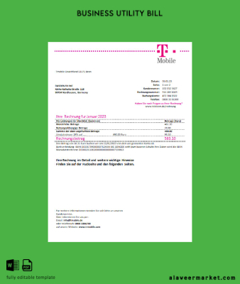 T-Mobile Deutschland Gmbh Fatura İşletme Fatura