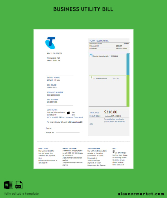 Telstra Group Limited telecommunications Fatura İşletme Fatura
