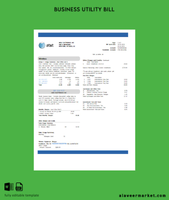 Texas AT&T telecommunications Fatura İşletme Fatura page 2