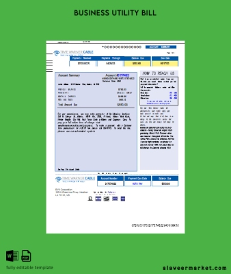 Time Warner Cabel Fatura İşletme Fatura page 1