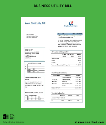 Tunus Elektrik proof of address İşletme Fatura Fatura
