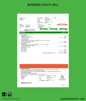 UAE Abu Dhabi Distribution 7 Co. İşletme Fatura Fatura version 2