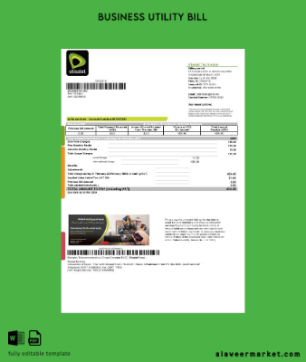 UAE Etisalat İşletme Fatura Fatura