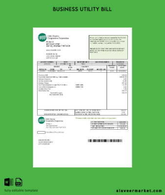 USA Arkansas C & L Electric Cooperative Corporation İşletme Fatura Fatura