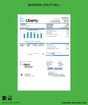 USA California Liberty Utilities İşletme Fatura Fatura