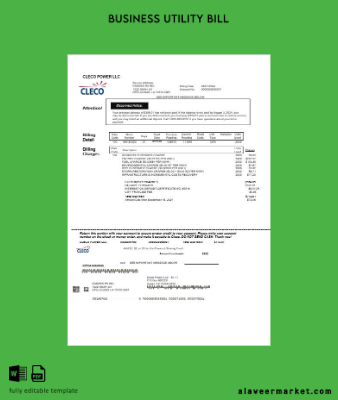 USA Louisiana Cleco Power Elektrik İşletme Fatura Fatura