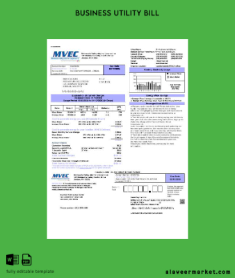 USA Minnesota Valley Electric Cooperative (MVEC) İşletme Fatura Fatura