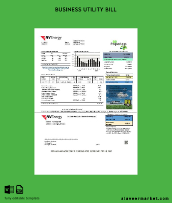 USA Nevada NV Energy İşletme Fatura Fatura