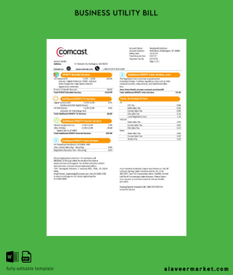USA Utah Comcast İşletme Fatura Fatura version 1