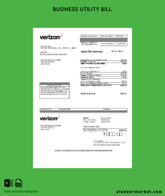 USA Verizon İşletme Fatura Fatura