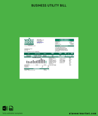 USA Whole Foods Market İşletme Fatura Fatura