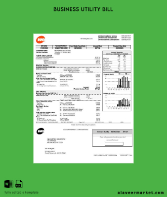 USA Wisconsin We Energies Elektrik İşletme Fatura Fatura