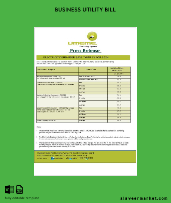 Uganda UMEME İşletme Fatura Fatura