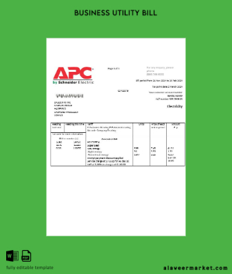 United Kingdom APC Elektrik İşletme Fatura Fatura