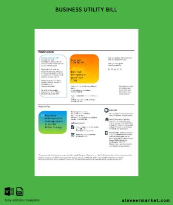 United Kingdom British Gaz İşletme Fatura Fatura Word and PDF Şablon 2 pages 3