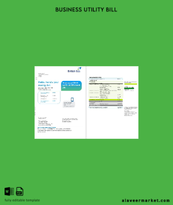 United Kingdom British Gaz İşletme Fatura Fatura Word and PDF Şablon 2 pages