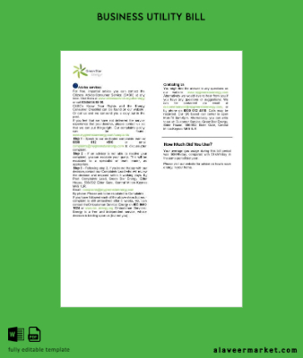United Kingdom Green Star Energy energy İşletme Fatura Fatura Word and PDF formats, 3 pages 3