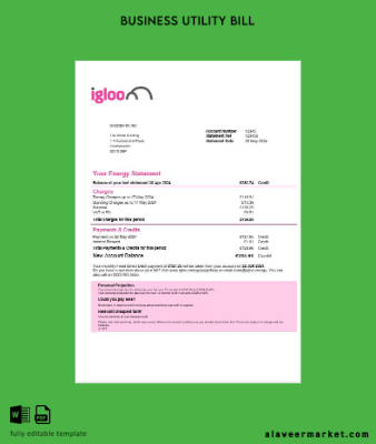 United Kingdom Igloo Energy İşletme Fatura Fatura