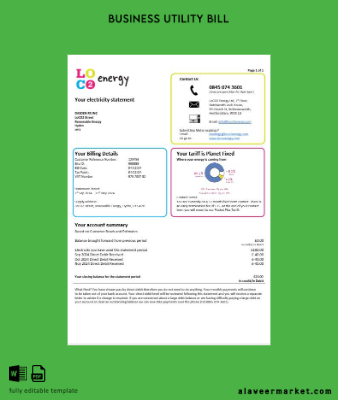 United Kingdom LoCO2 Energy İşletme Fatura Fatura