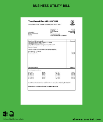 United Kingdom Oldham council tax İşletme Fatura Fatura