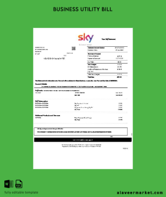 United Kingdom Sky İşletme Fatura Fatura Hesap Özeti
