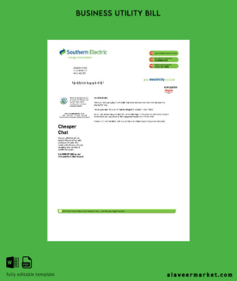 United Kingdom Southern Electric proof of address İşletme Fatura Fatura