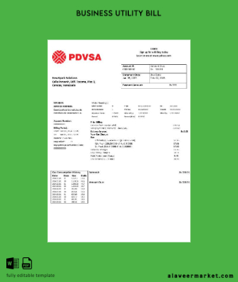 Venezuela PDVSA Gaz İşletme Fatura Fatura